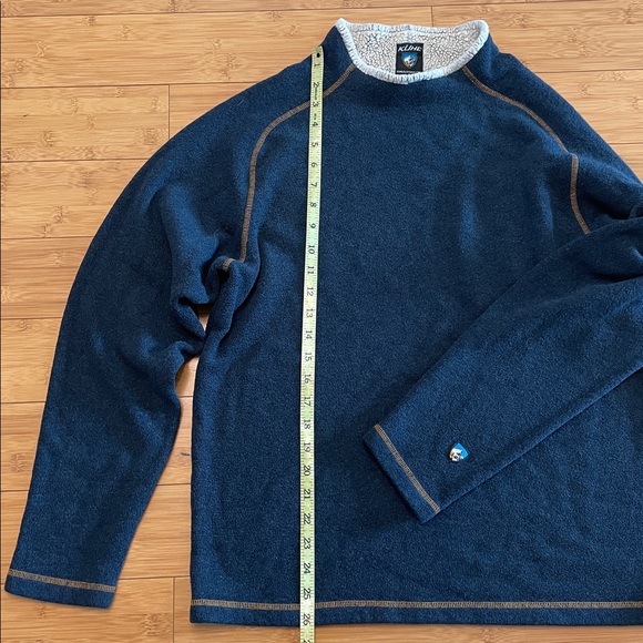 Kuhl Men’s Stovepipe Alfpaca Fleece Pullover Large Shearling-lined Collar Blue - Picture 15 of 16